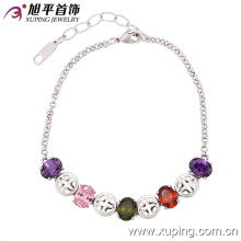 Pulsera de imitación de lujo de la joyería de las mujeres del diamante artificial de la CZ 73140-Fashion con el color del rodio